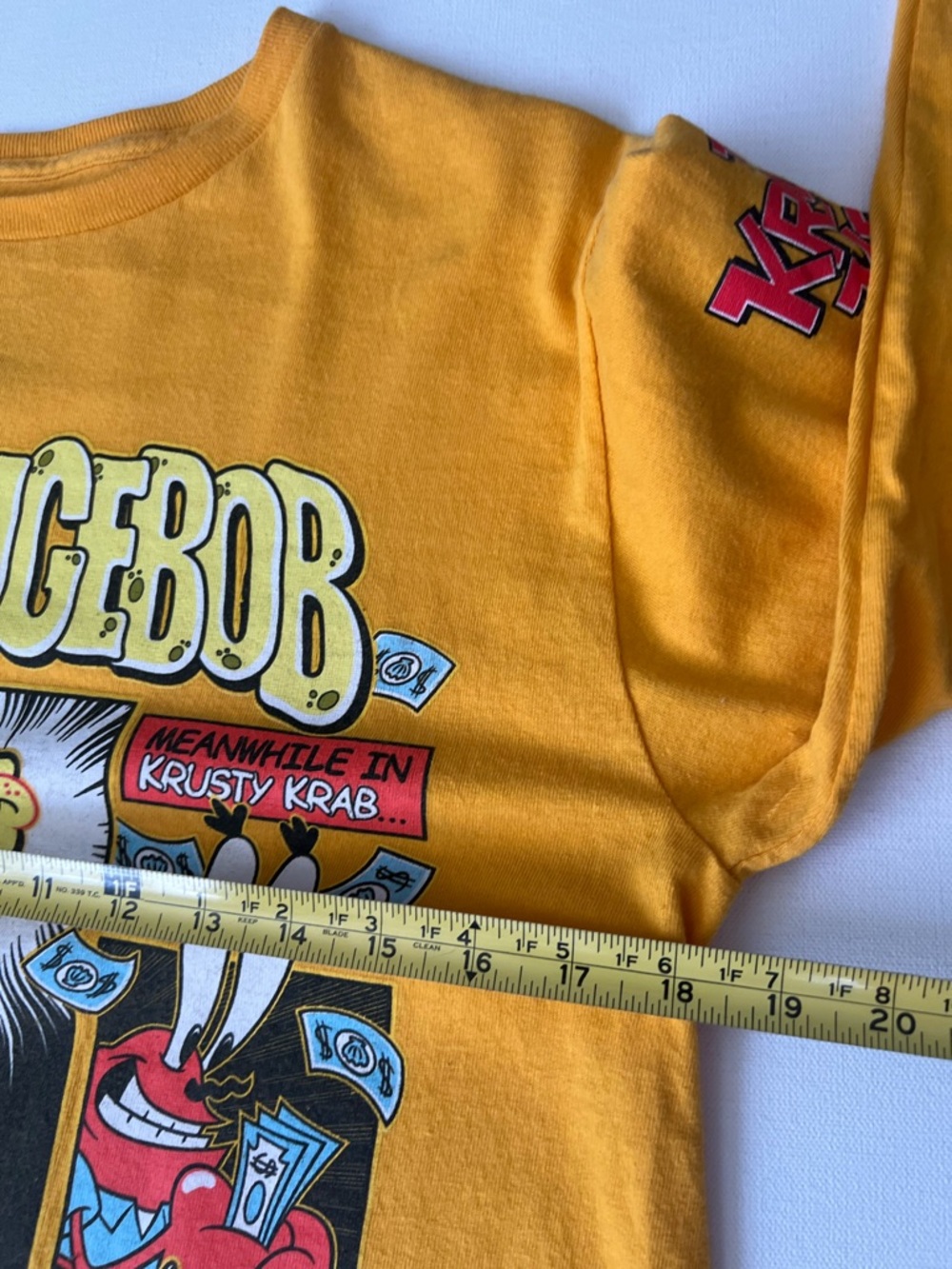 Nickelodeon Men’s SpongeBob Yellow Graphic Long Sleeve Tee - M - Picture 4 of 7